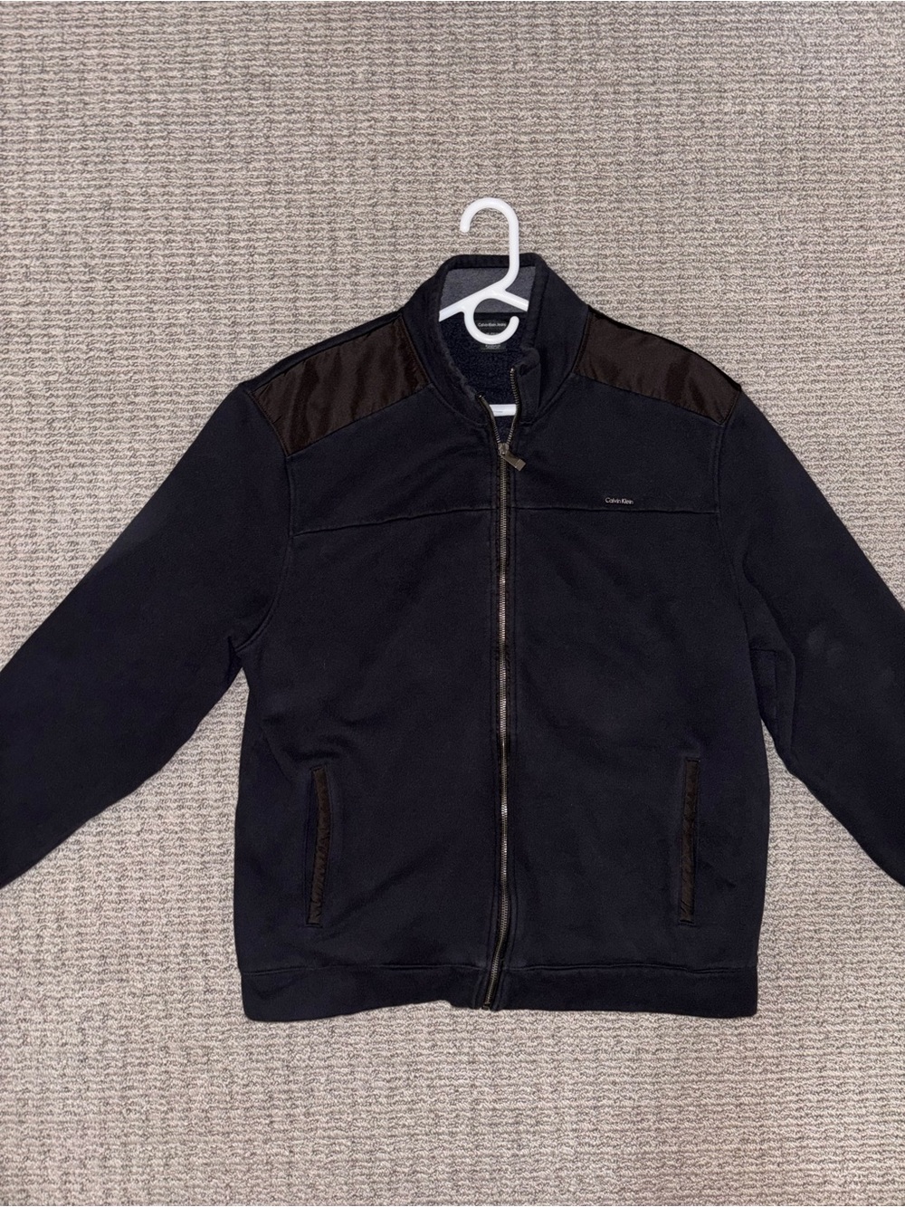 Calvin Klein Jeans Full-Zip Mock Neck Sweater Jacket — Men’s XL